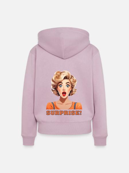 Überraschung! - Frauen Premium Bio Zip Hoodie - Altrosa