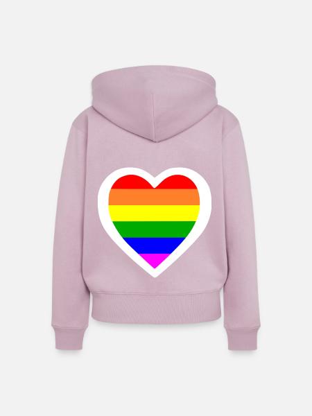 Lgbtq - Frauen Premium Bio Zip Hoodie - Altrosa