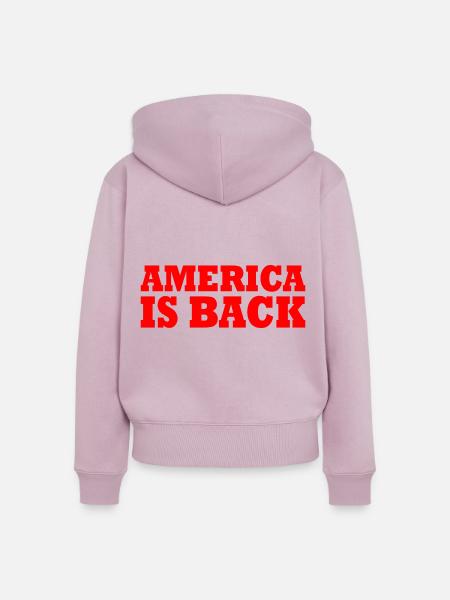 America is back - Frauen Premium Bio Zip Hoodie - Altrosa
