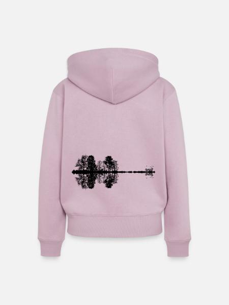 wald, gitarre gespiegelt - Frauen Premium Bio Zip Hoodie - Altrosa