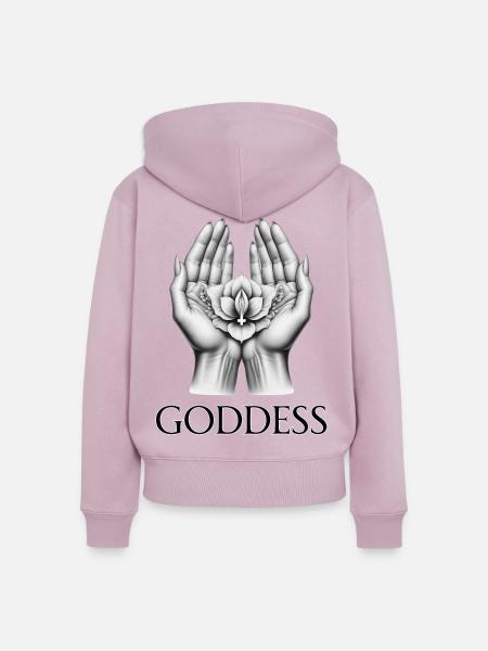 GÖTTIN (Untertitel) #029 - Frauen Premium Bio Zip Hoodie - Altrosa