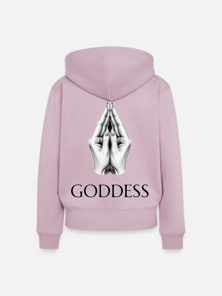 GÖTTIN (Untertitel) #053 - Frauen Premium Bio Zip Hoodie - Altrosa
