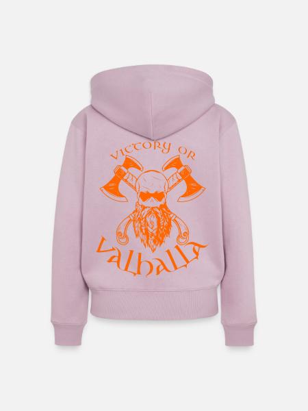 Victory or Valhalla - Frauen Premium Bio Zip Hoodie - Altrosa