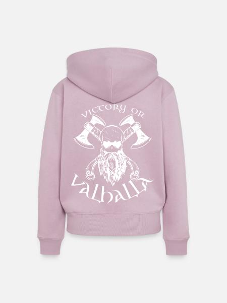 Victory or Valhalla - Frauen Premium Bio Zip Hoodie - Altrosa