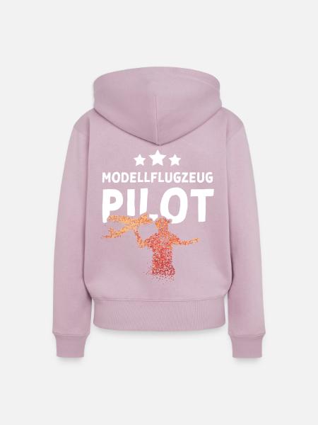 Modellflugzeug Pilot Modellfliegen - Frauen Premium Bio Zip Hoodie - Altrosa