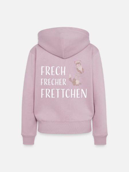 Frettchen Ferret Frettchenliebhaber - Frauen Premium Bio Zip Hoodie - Altrosa