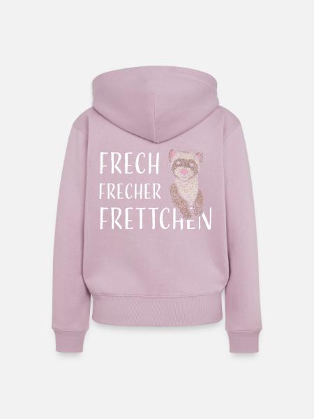 Frettchenbesitzer Frettchenliebhaber - Frauen Premium Bio Zip Hoodie - Altrosa