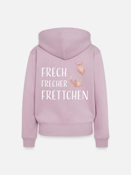 Frettchenliebhaber Frettchenbesitzer - Frauen Premium Bio Zip Hoodie - Altrosa