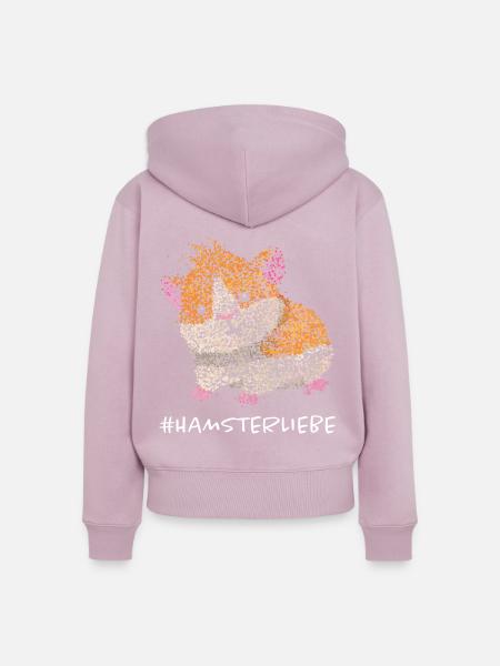 Hamsterliebe Hamster Goldhamster Nager - Frauen Premium Bio Zip Hoodie - Altrosa