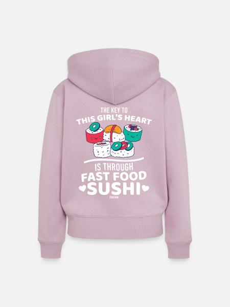 Sushi - Frauen Premium Bio Zip Hoodie - Altrosa