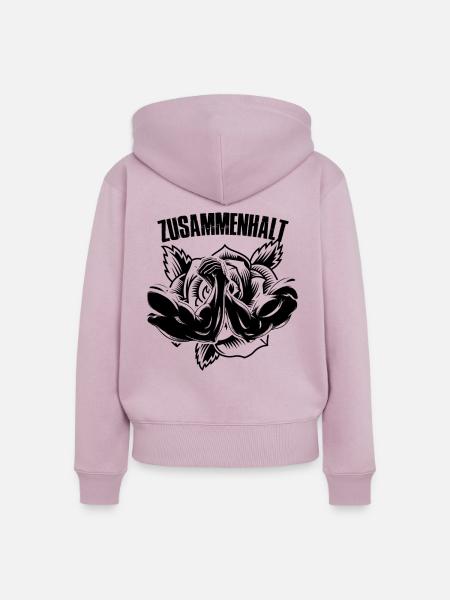 zusammenhalt rose - Frauen Premium Bio Zip Hoodie - Altrosa