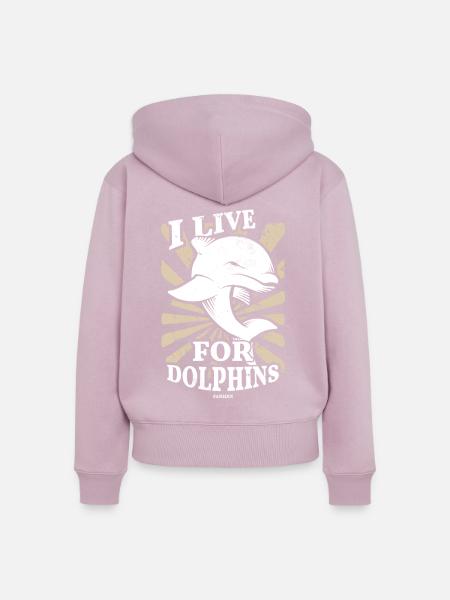 Delfin - Frauen Premium Bio Zip Hoodie - Altrosa