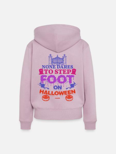 gruseliger Halloween Spruch - Frauen Premium Bio Zip Hoodie - Altrosa