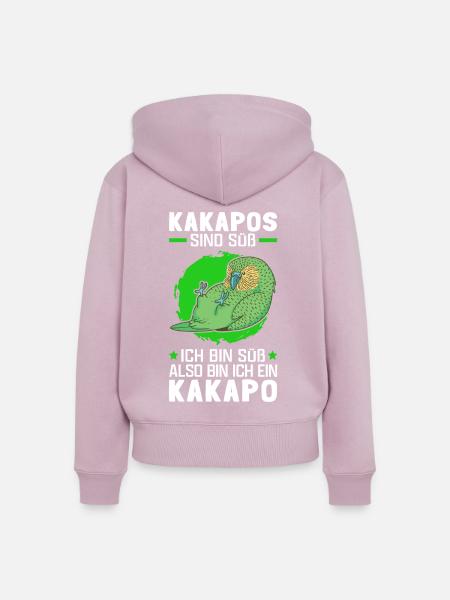Kakapo sind süß flugunfähiger Papagei - Frauen Premium Bio Zip Hoodie - Altrosa
