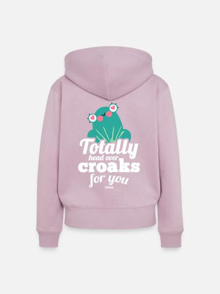 ich liebe Frösche - Frauen Premium Bio Zip Hoodie - Altrosa