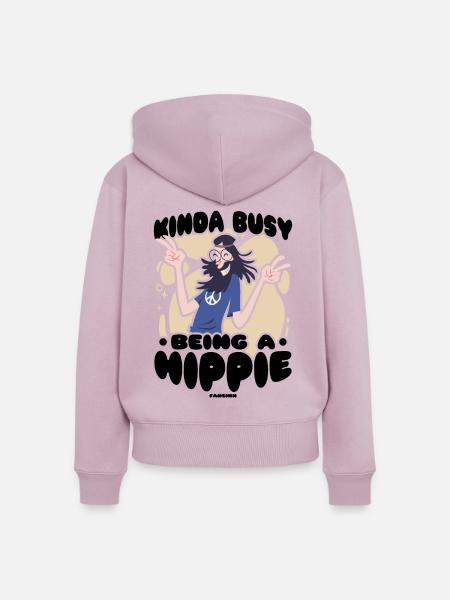 Hippie - Frauen Premium Bio Zip Hoodie - Altrosa