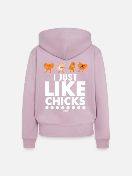 Hühnerstall Huhn Vogel - Frauen Premium Bio Zip Hoodie - Altrosa