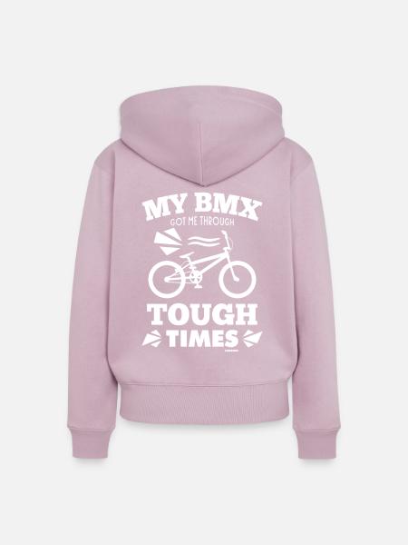 BMX Halfpipe Fahrrad Geschenk - Frauen Premium Bio Zip Hoodie - Altrosa