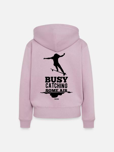 Mädchen Halfpipe Skateboard Frau - Frauen Premium Bio Zip Hoodie - Altrosa