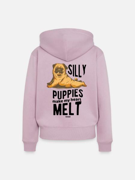 Hundedesign - Frauen Premium Bio Zip Hoodie - Altrosa