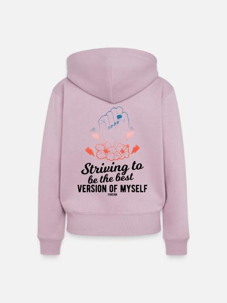 starke Frau - Frauen Premium Bio Zip Hoodie - Altrosa
