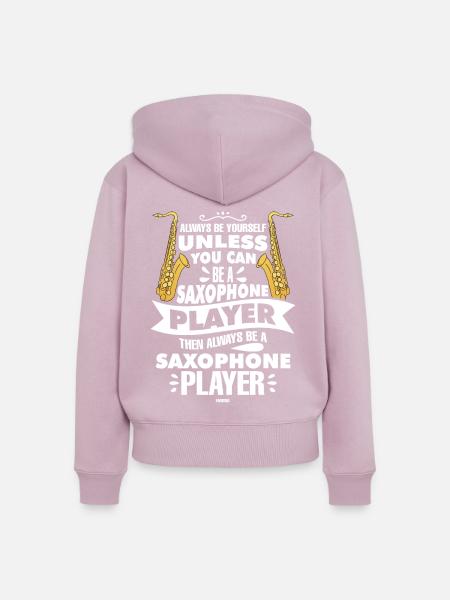 Always Be Yourself Saxophone Player - Frauen Premium Bio Zip Hoodie - Altrosa