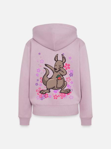 Känguru Australien Beuteltier Mädchen - Frauen Premium Bio Zip Hoodie - Altrosa