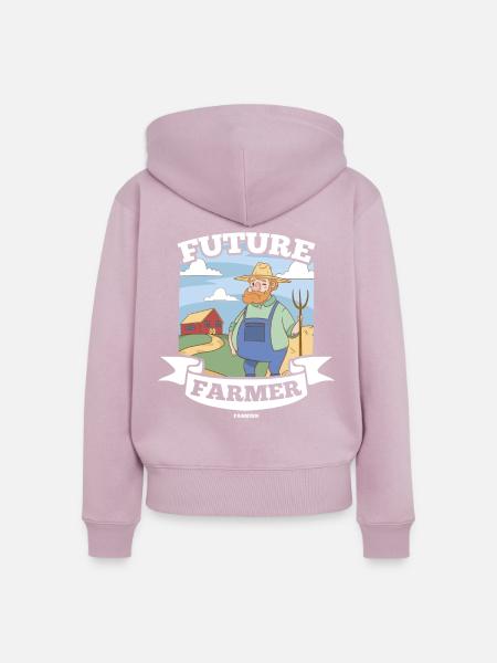 Future Farmer - Frauen Premium Bio Zip Hoodie - Altrosa