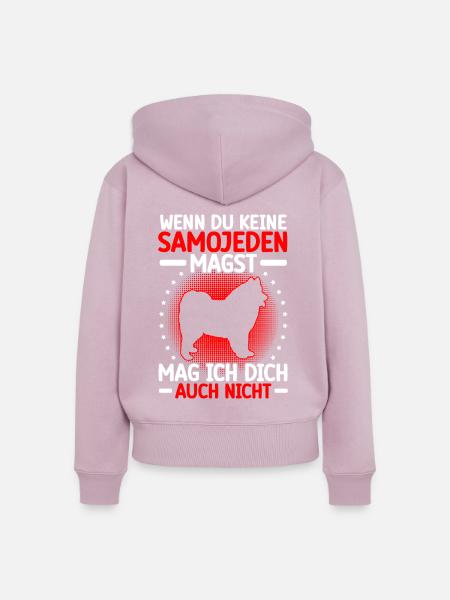 Samojede nicht mögen Schlittenhund - Frauen Premium Bio Zip Hoodie - Altrosa