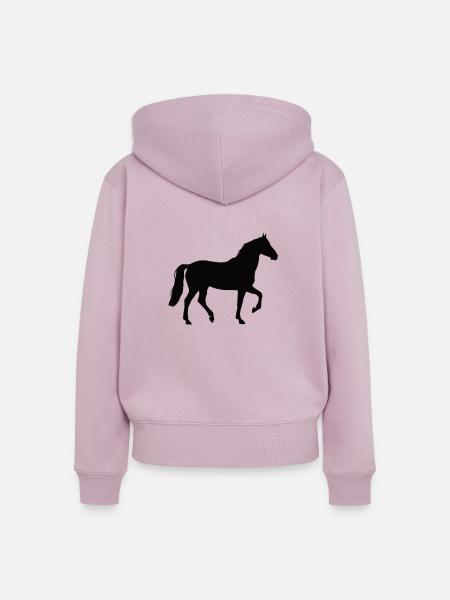 Ich mag Pferde - Frauen Premium Bio Zip Hoodie - Altrosa