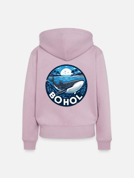 Bohol Walhai - Frauen Premium Bio Zip Hoodie - Altrosa