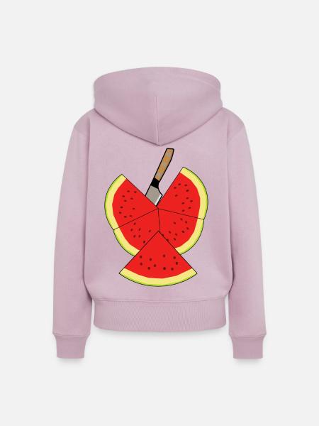 Melone Frucht Sommerzeit Obst - Frauen Premium Bio Zip Hoodie - Altrosa