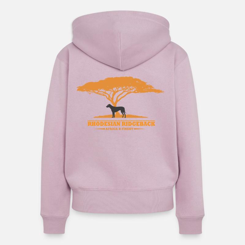 Rhodesian Ridgeback Conception - Sweat à capuche zippé Premium bio Femme - rose poudré