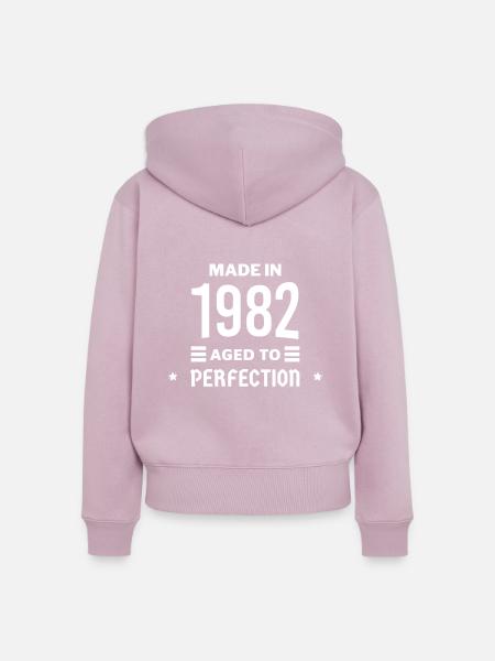 Perfekt gealtert 1982 - Frauen Premium Bio Zip Hoodie - Altrosa