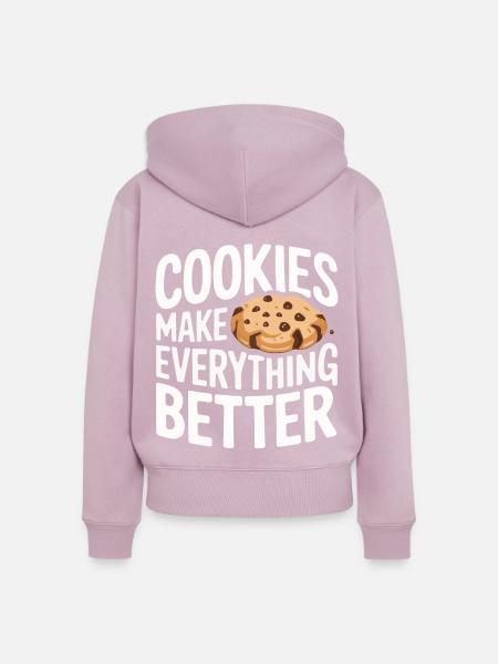 Cookies Cookie Keks Kekse Schokolade - Frauen Premium Bio Zip Hoodie - Altrosa