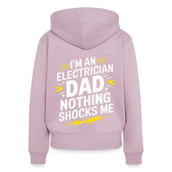 Electrician Electronics Technician Craftsman Profession Saying - Women's Premium Organic Zip Hoodie - dusky pink - Back - Julia (174cm)
