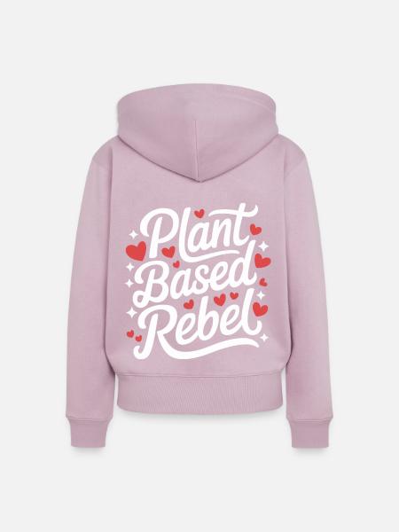 Vegetarisch Vegan Veggie Vegetarier - Frauen Premium Bio Zip Hoodie - Altrosa