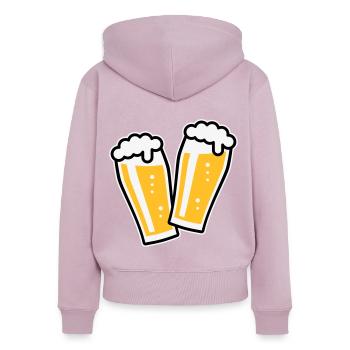 XDoppelter Willie (3) - Frauen Premium Bio Zip Hoodie - Altrosa - Hinten - Julia (174cm)