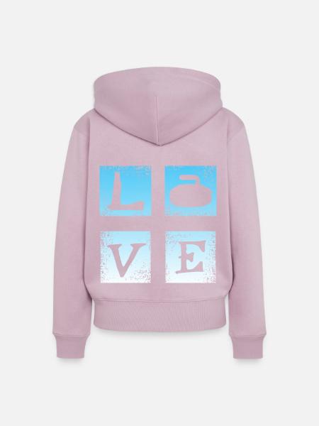 Liebe Curling - Frauen Premium Bio Zip Hoodie - Altrosa