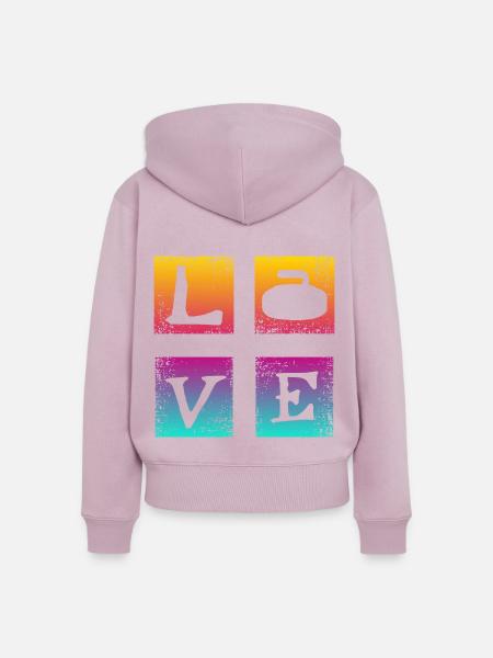 Liebe Curling - Frauen Premium Bio Zip Hoodie - Altrosa