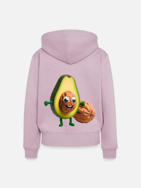 Avocado mit Walnusskern - Frauen Premium Bio Zip Hoodie - Altrosa