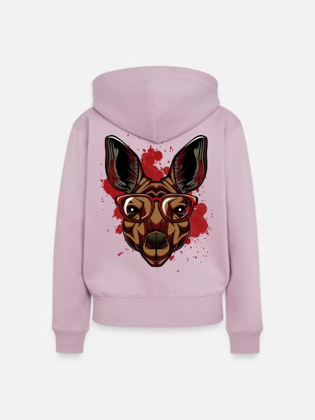 Känguru - Frauen Premium Bio Zip Hoodie - Altrosa