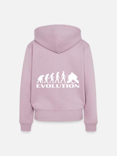Evolution Eishockey Eishockeyspieler Geschenk idee - Frauen Premium Bio Zip Hoodie - Altrosa