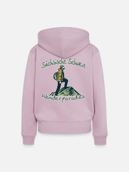 Wanderparadies Sächsische Schweiz - Frauen Premium Bio Zip Hoodie - Altrosa