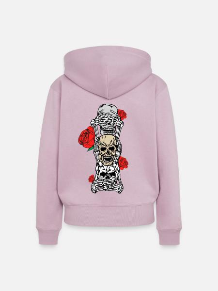 skulls - Frauen Premium Bio Zip Hoodie - Altrosa