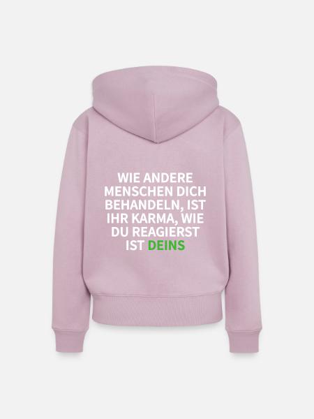 Karma - Frauen Premium Bio Zip Hoodie - Altrosa