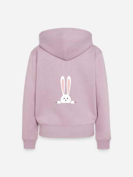 Rabbit - Frauen Premium Bio Zip Hoodie - Altrosa