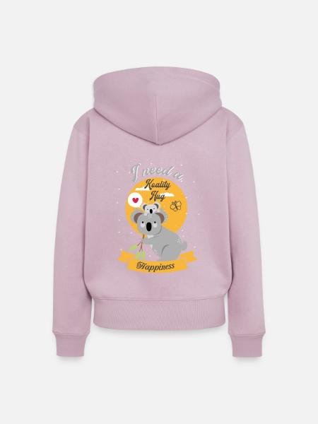 Niedliches Koala Design - Frauen Premium Bio Zip Hoodie - Altrosa
