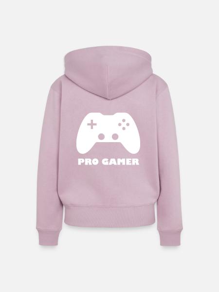 Progamer weiss - Frauen Premium Bio Zip Hoodie - Altrosa