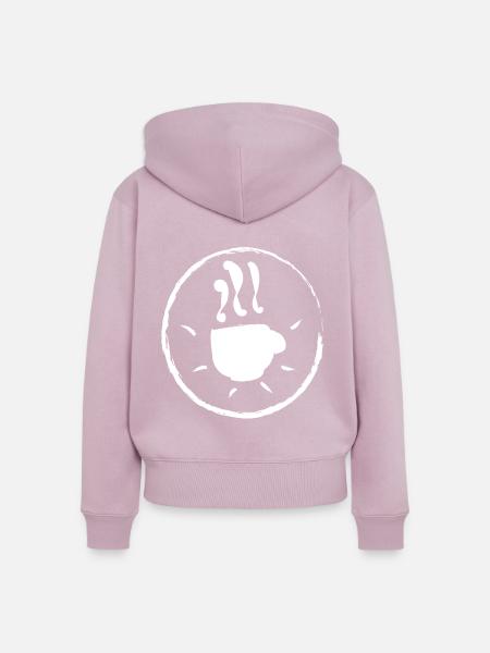 Kaffee Kaffeeliebe Kaffeetasse Kaffeefan - Frauen Premium Bio Zip Hoodie - Altrosa